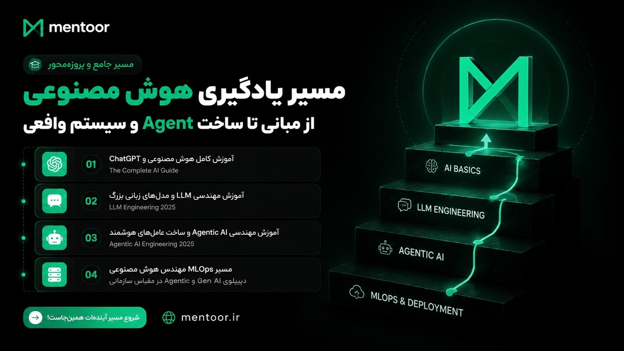 مسیر یادگیری هوش مصنوعی از مبانی تا ساخت Agent و سیستم واقعی